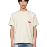 T-shirt a maniche corte con stampa American Spirit in avorio 