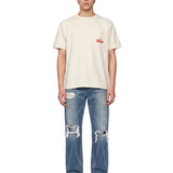 T-shirt a maniche corte con stampa American Spirit in avorio 
