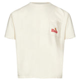 T-shirt a maniche corte con stampa American Spirit in avorio 