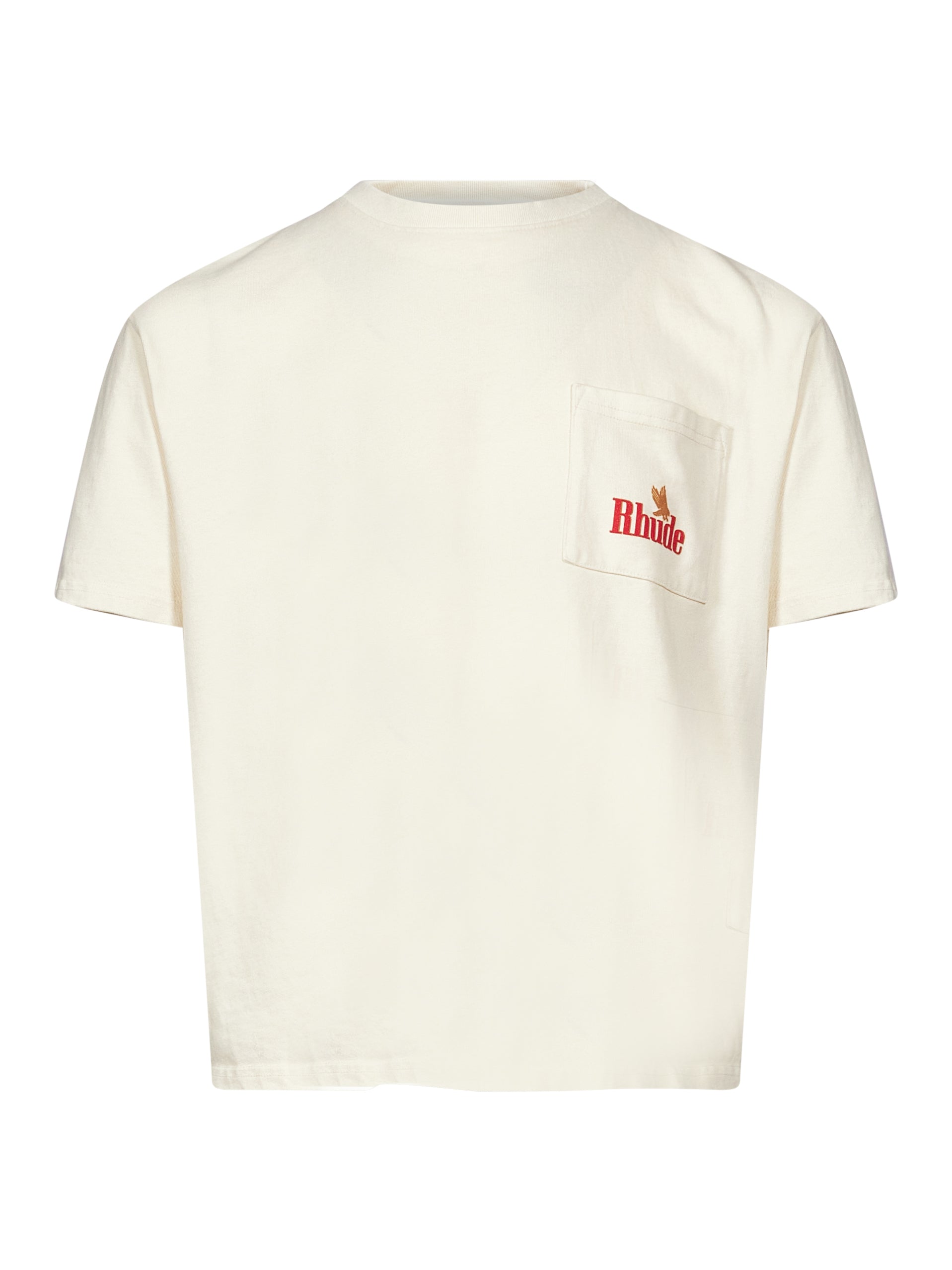 T-shirt a maniche corte con stampa American Spirit in avorio 