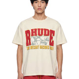 T-shirt a maniche corte con stampa The Desert Decides in avorio 