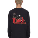 T-shirt con stampa American Spirit a maniche lunghe in nero 