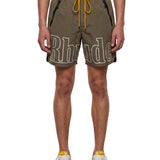 Shorts sportivi con logo in verde 