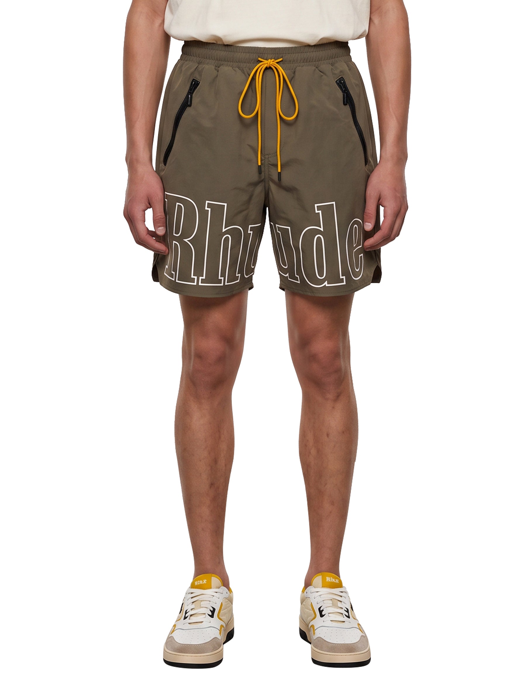 Shorts sportivi con logo in verde 
