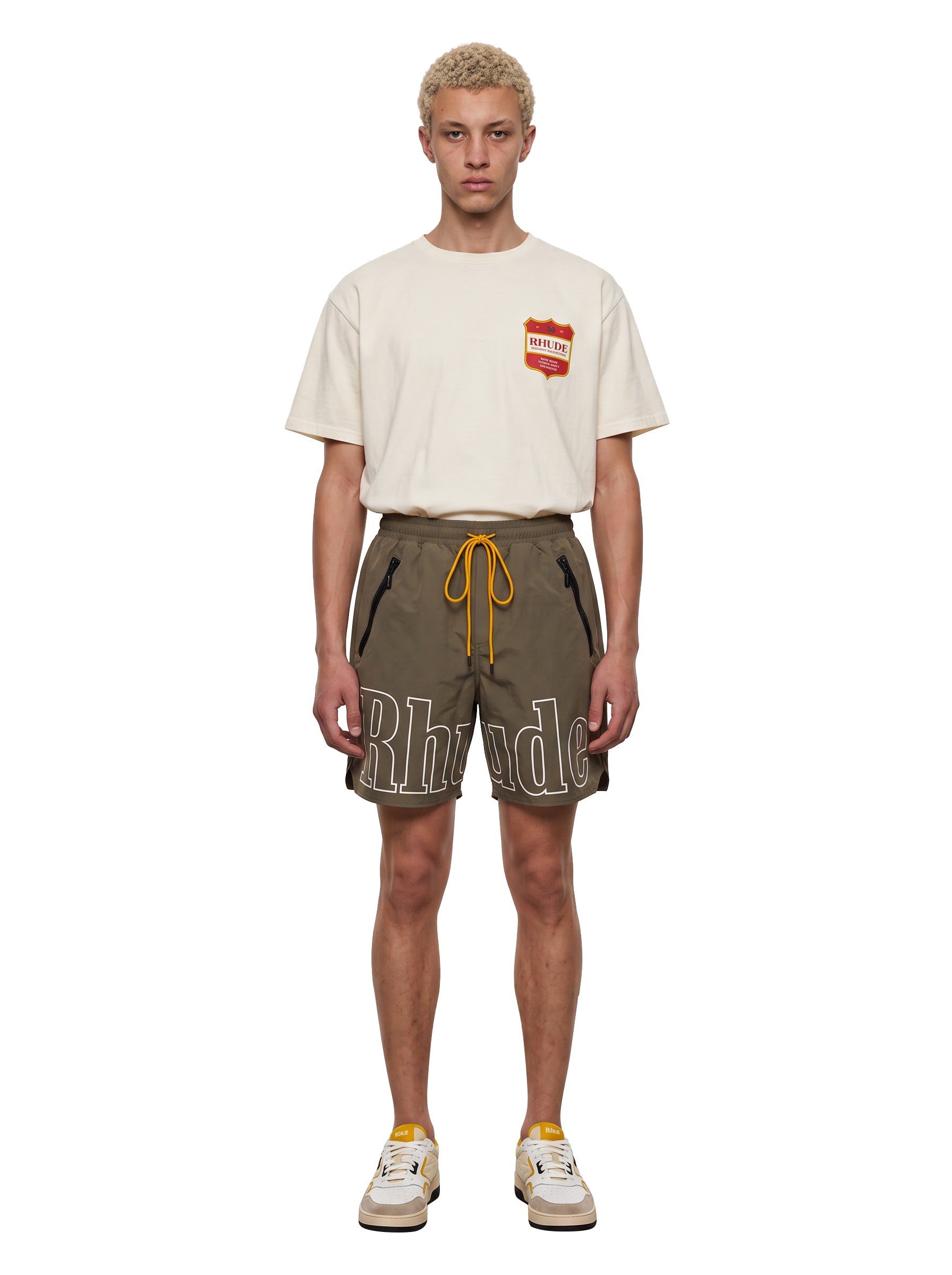 Shorts sportivi con logo in verde 