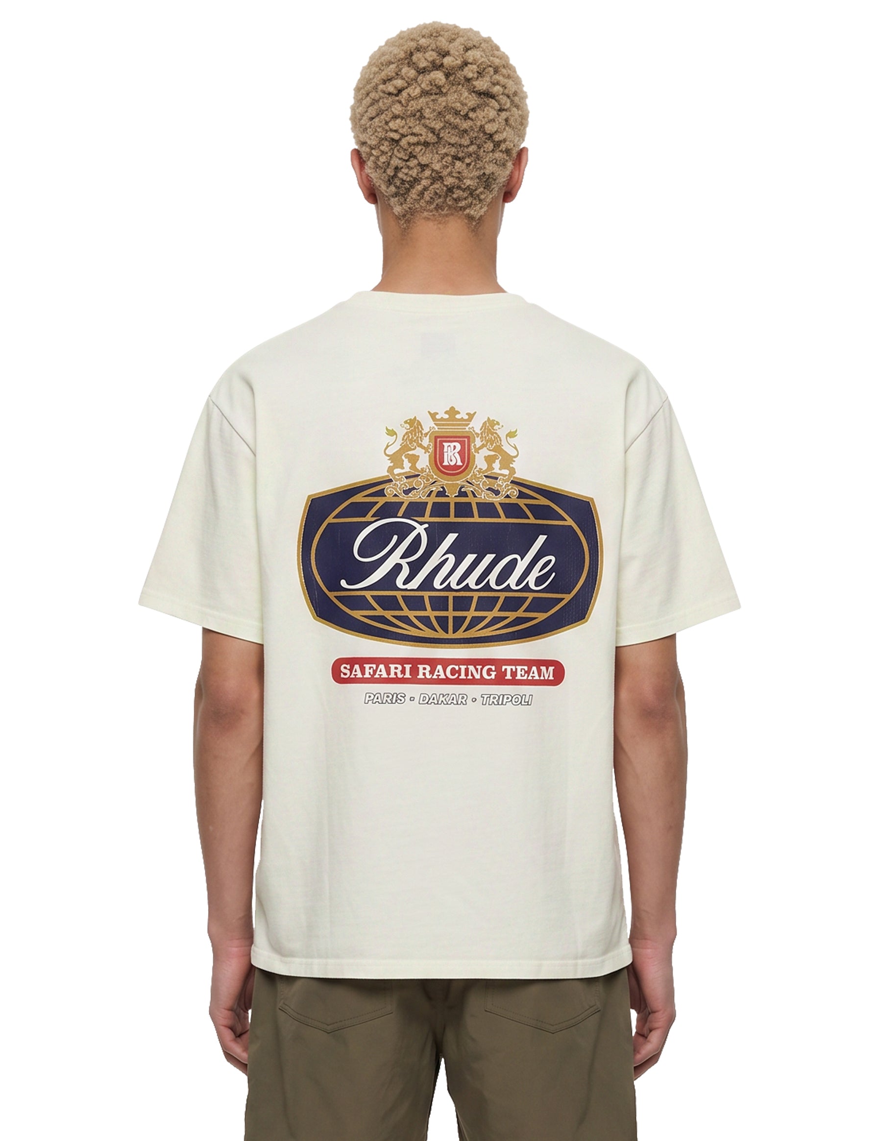 T-shirt con stampa Safari in bianco 