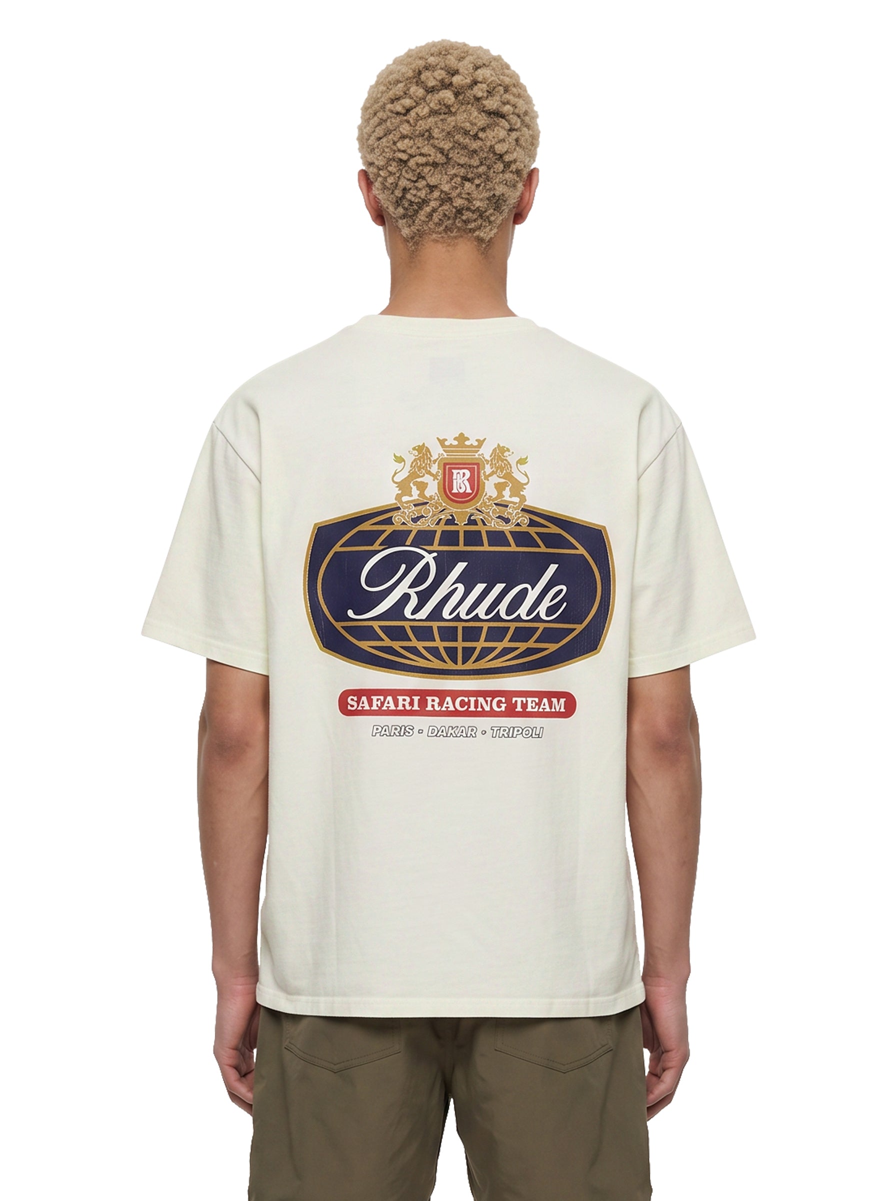 T-shirt con stampa Safari in bianco 