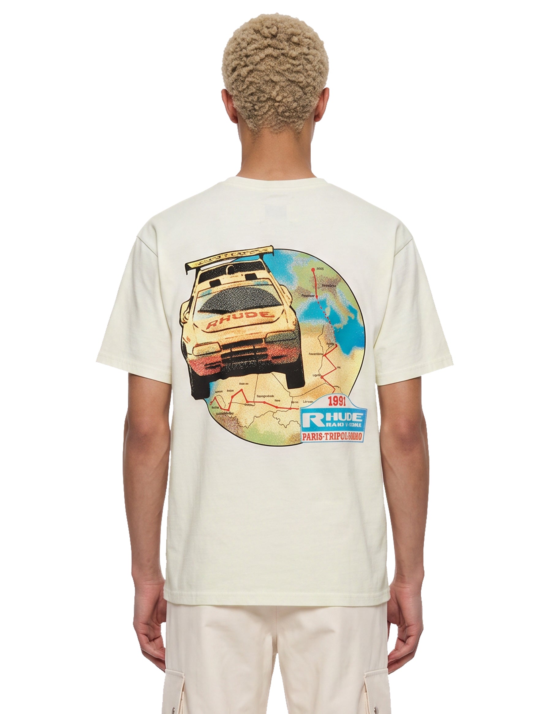 T-shirt con stampa Tripoli Rally in bianco 