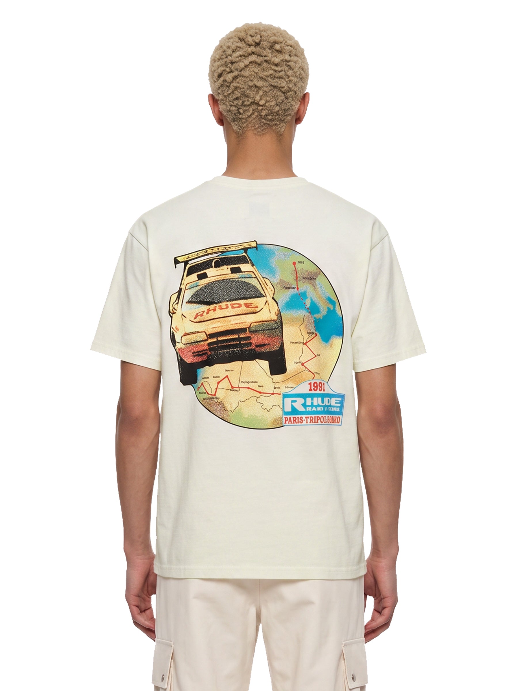 T-shirt con stampa Tripoli Rally in bianco 