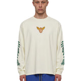 T-shirt a maniche lunghe tripoli wreath in bianco 