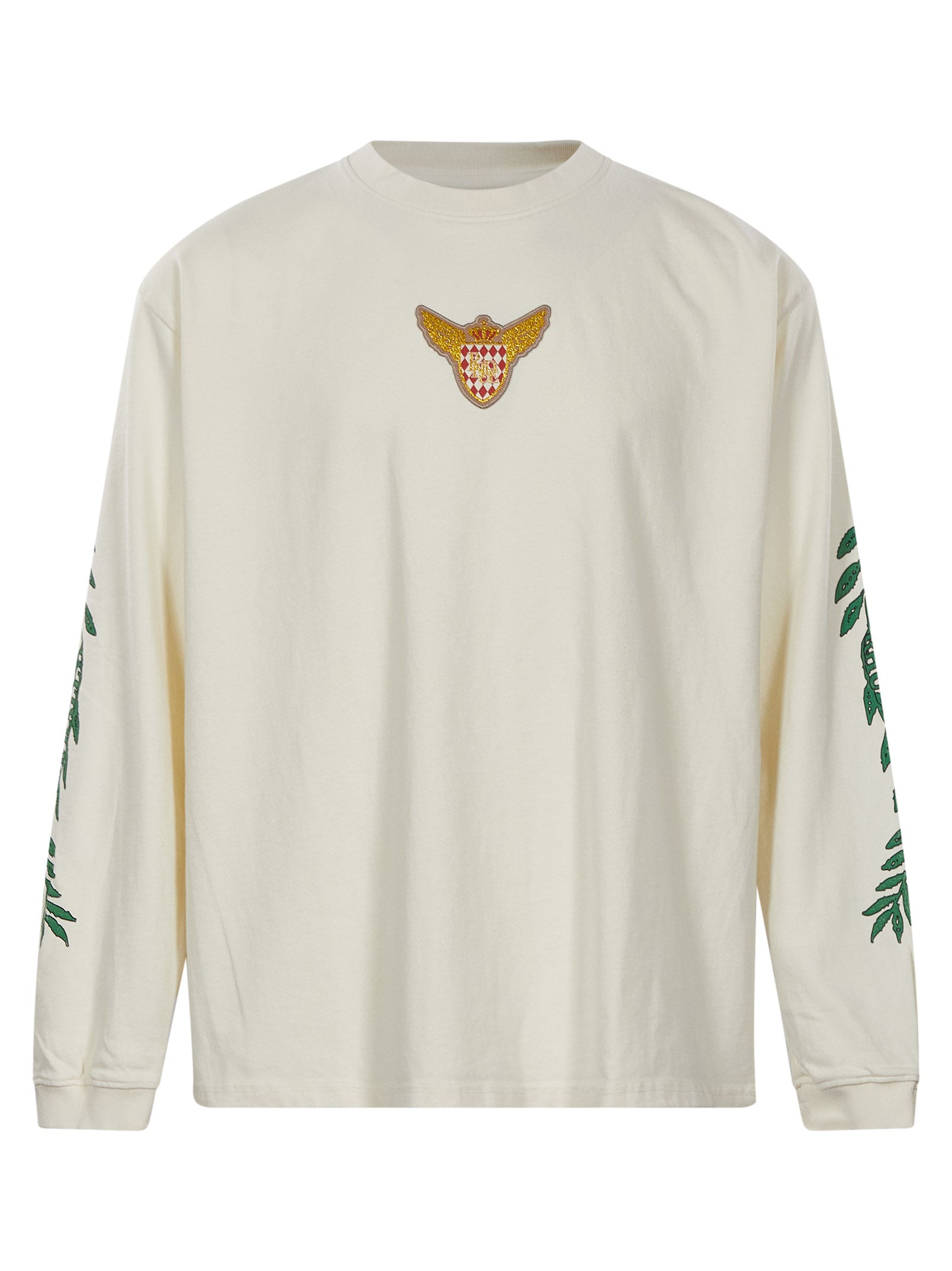 T-shirt a maniche lunghe tripoli wreath in bianco 