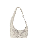 Borsa con stampa serpente disco gemini in beige 