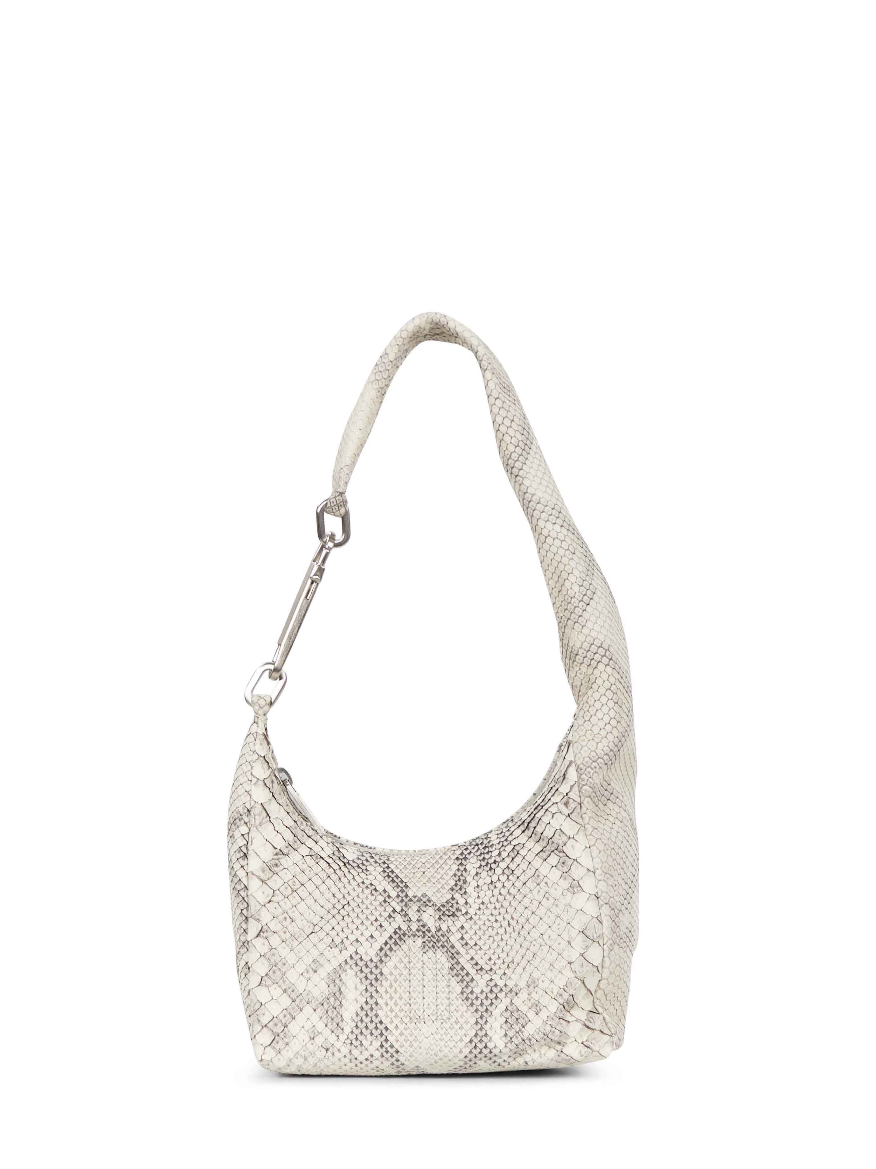 Borsa con stampa serpente disco gemini in beige 