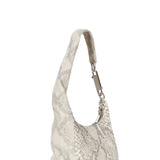 Borsa con stampa serpente disco gemini in beige 