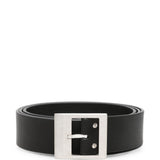 Cintura in pelle nera con fibbia 