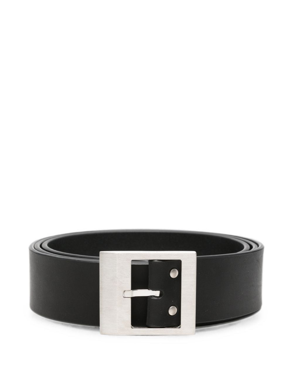 Cintura in pelle nera con fibbia 