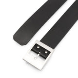 Cintura in pelle nera con fibbia 