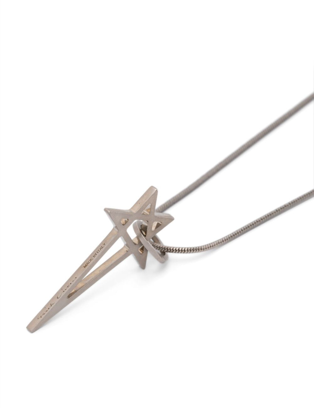 Collana con ciondolo a pentagramma in argento 