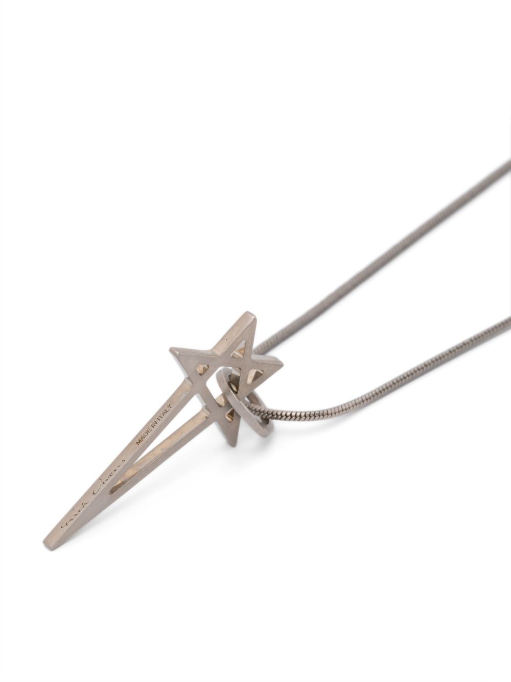 Collana con ciondolo a pentagramma in argento 