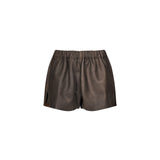 Shorts in pelle effetto washed 