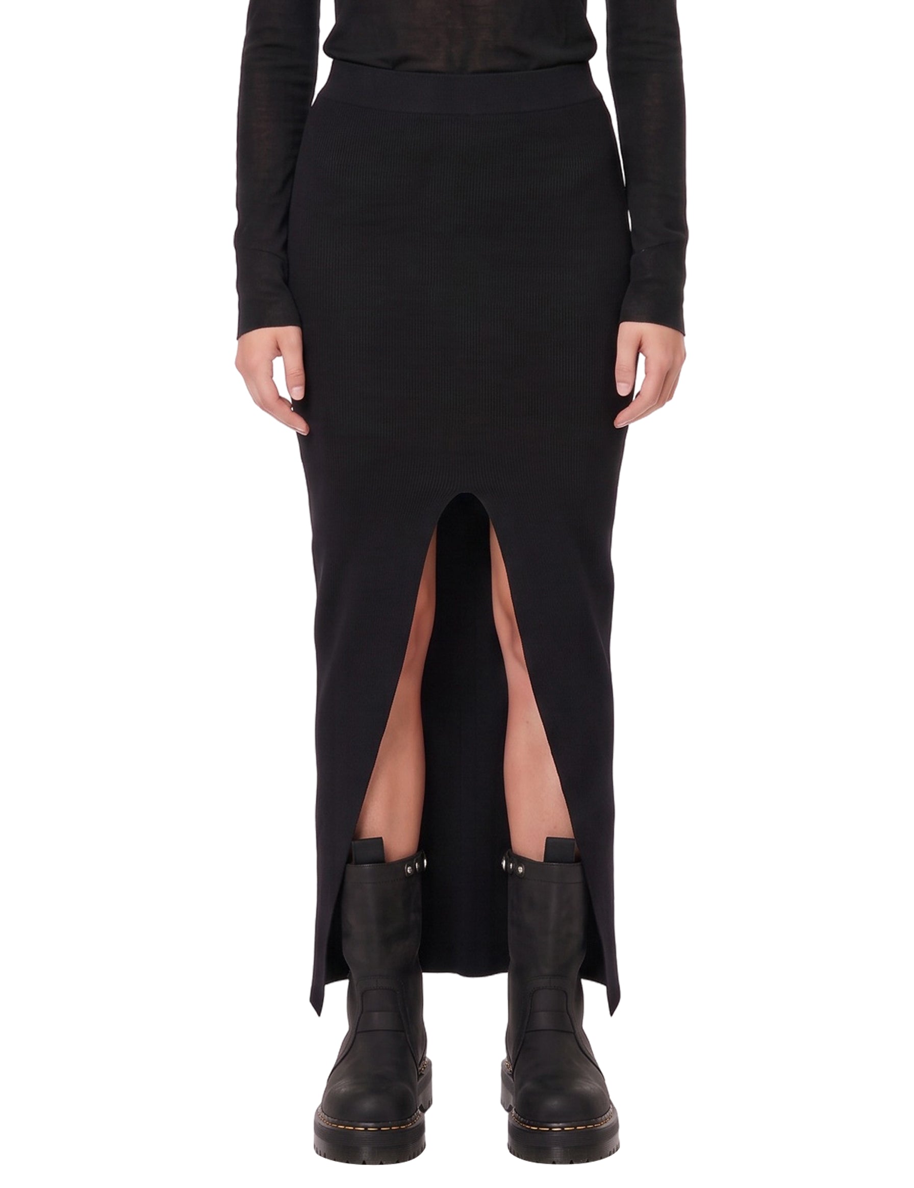 Gonna in maglia in nero 