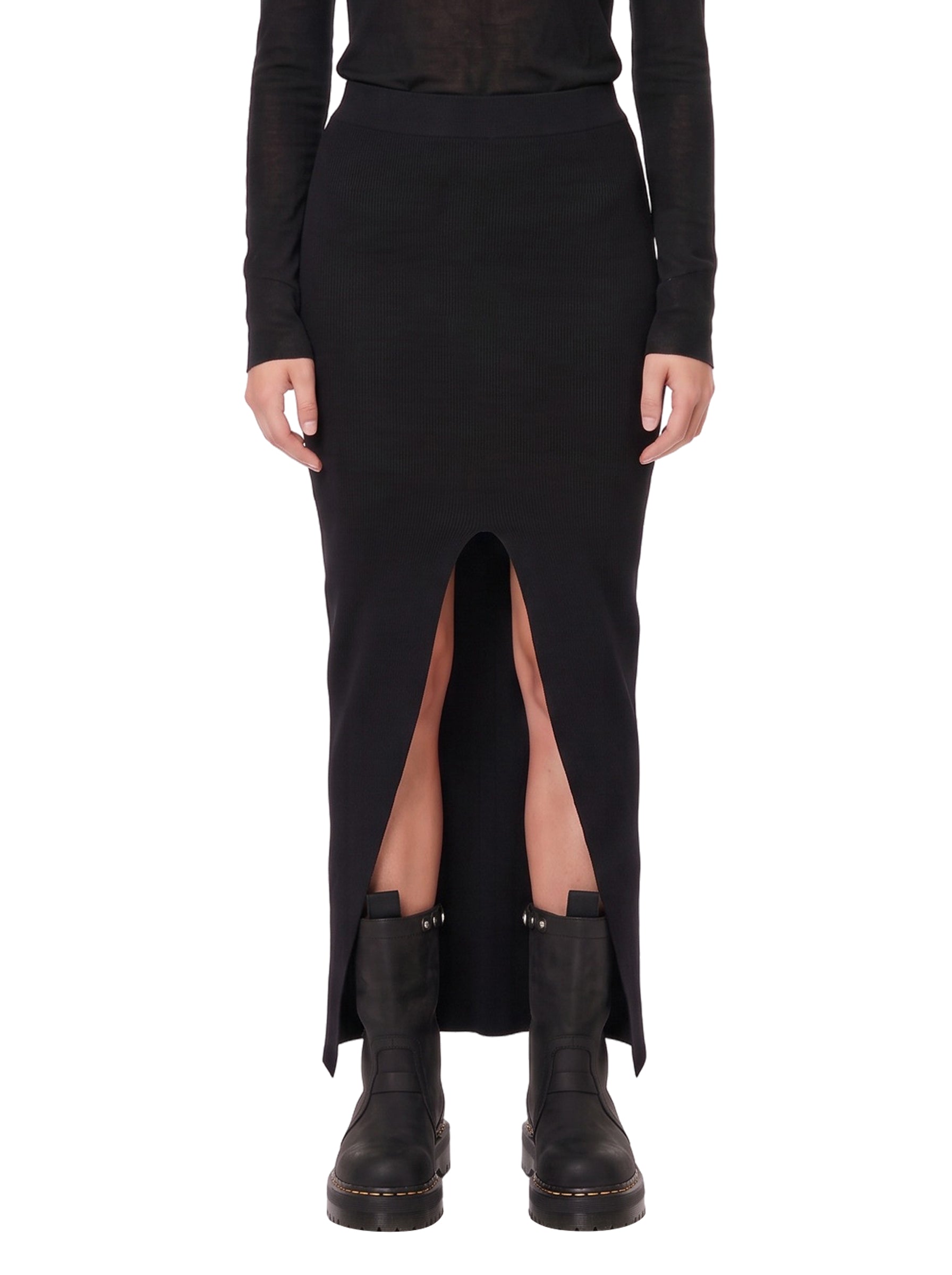 Gonna in maglia in nero 