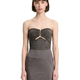 Top a corpetto Alannah in grigio 