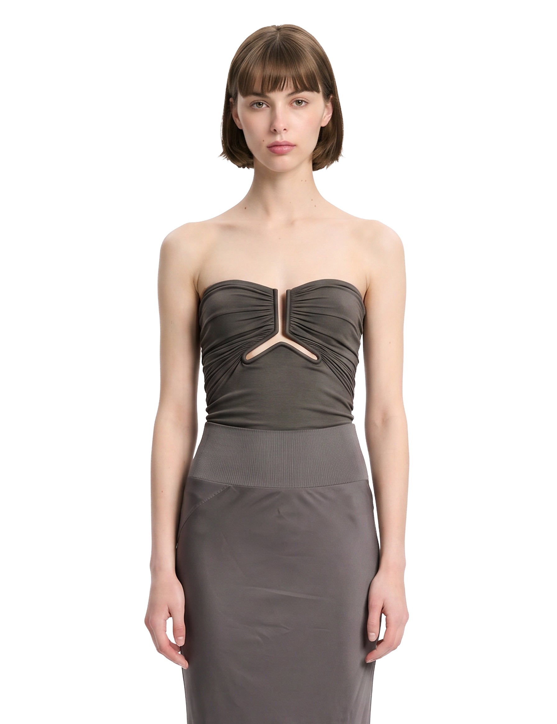 Top a corpetto Alannah in grigio 