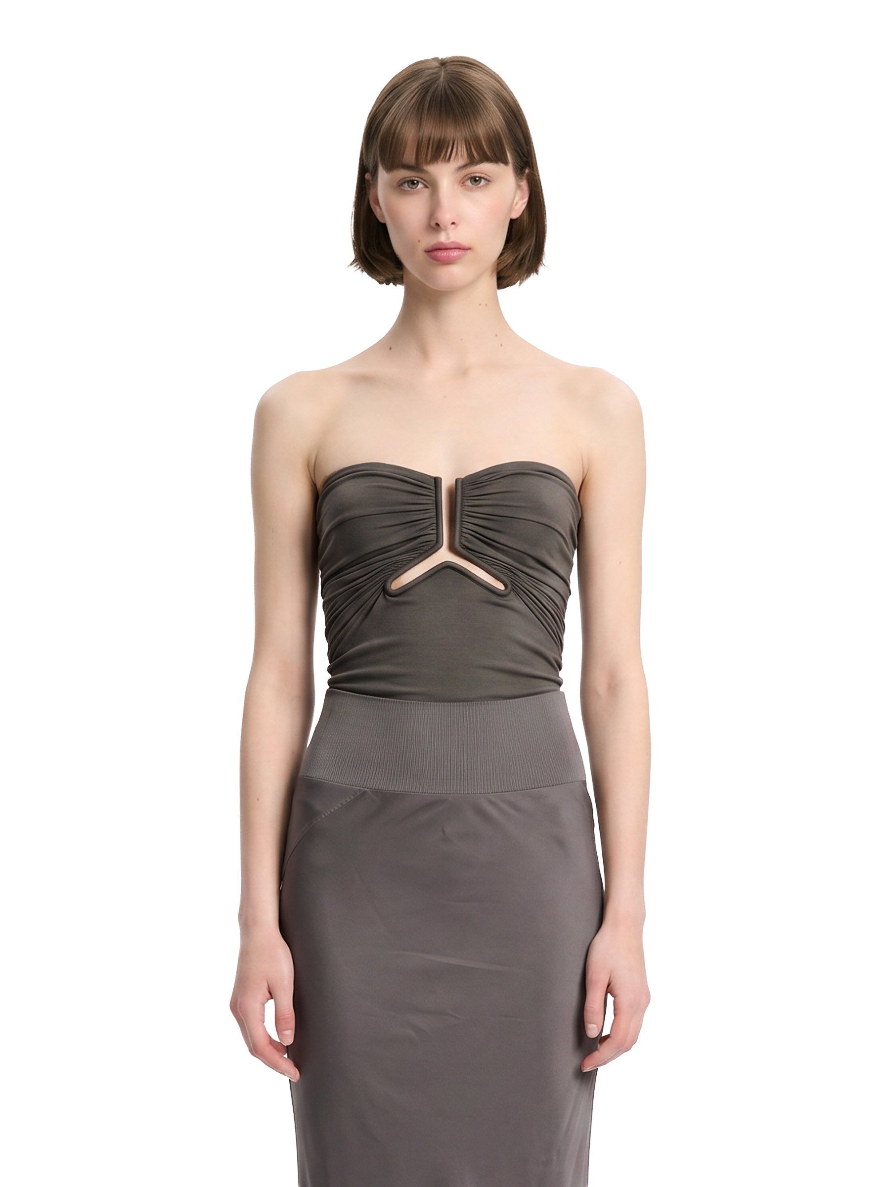 Top a corpetto Alannah in grigio 