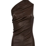 Top in pelle Athena in marrone 