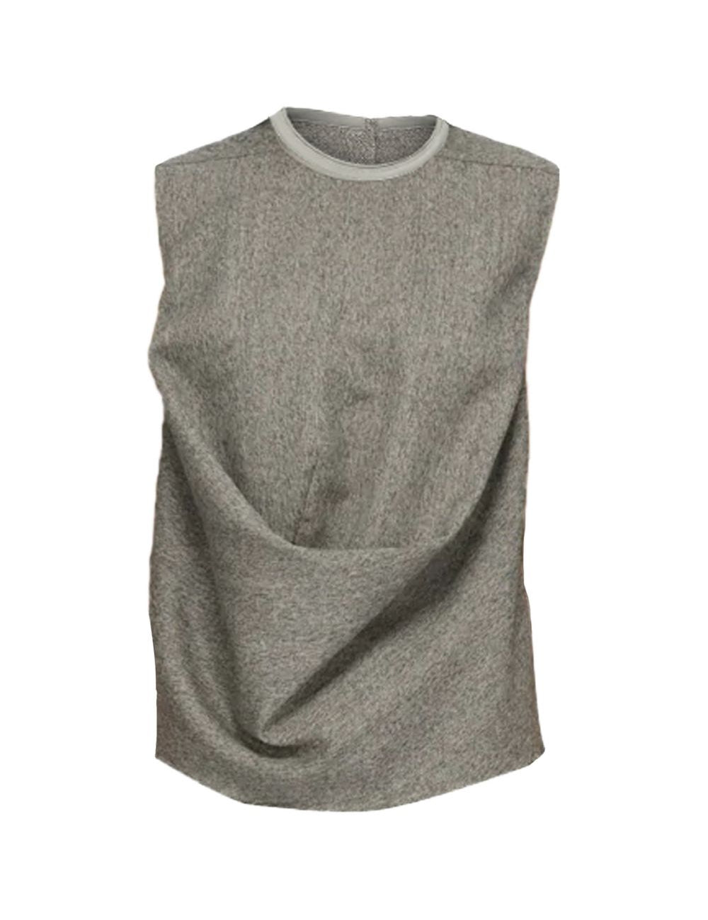 Top drappeggiato in jersey in grigio 