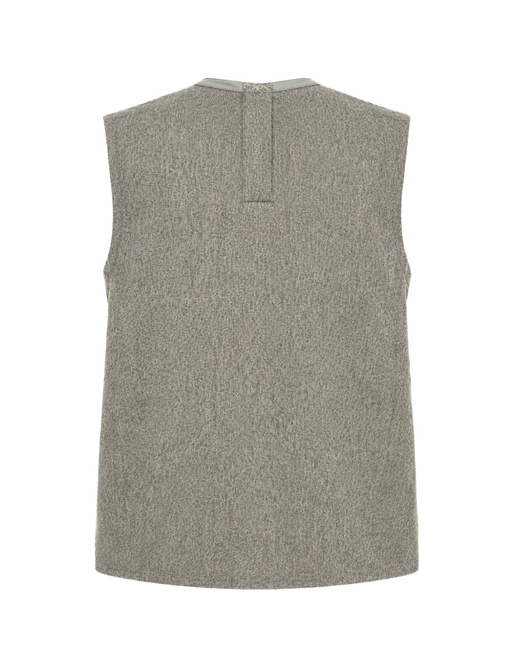 Top drappeggiato in jersey in grigio 