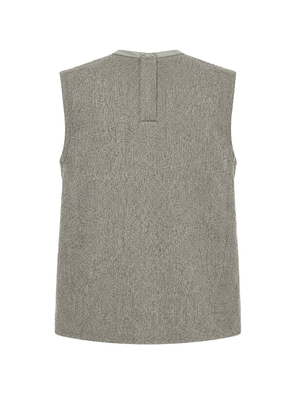 Top drappeggiato in jersey in grigio 