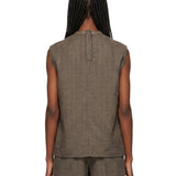 Top drappeggiato in jersey in grigio 
