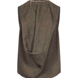 Top drappeggiato in jersey in grigio 