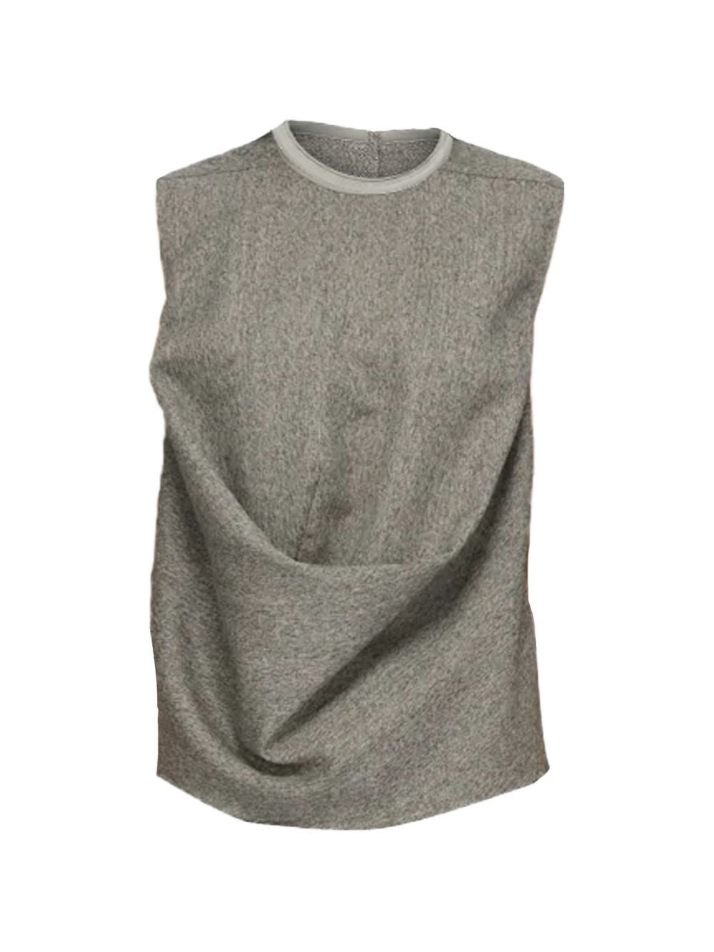 Top drappeggiato in jersey in grigio 