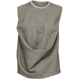 Top drappeggiato in jersey in grigio 