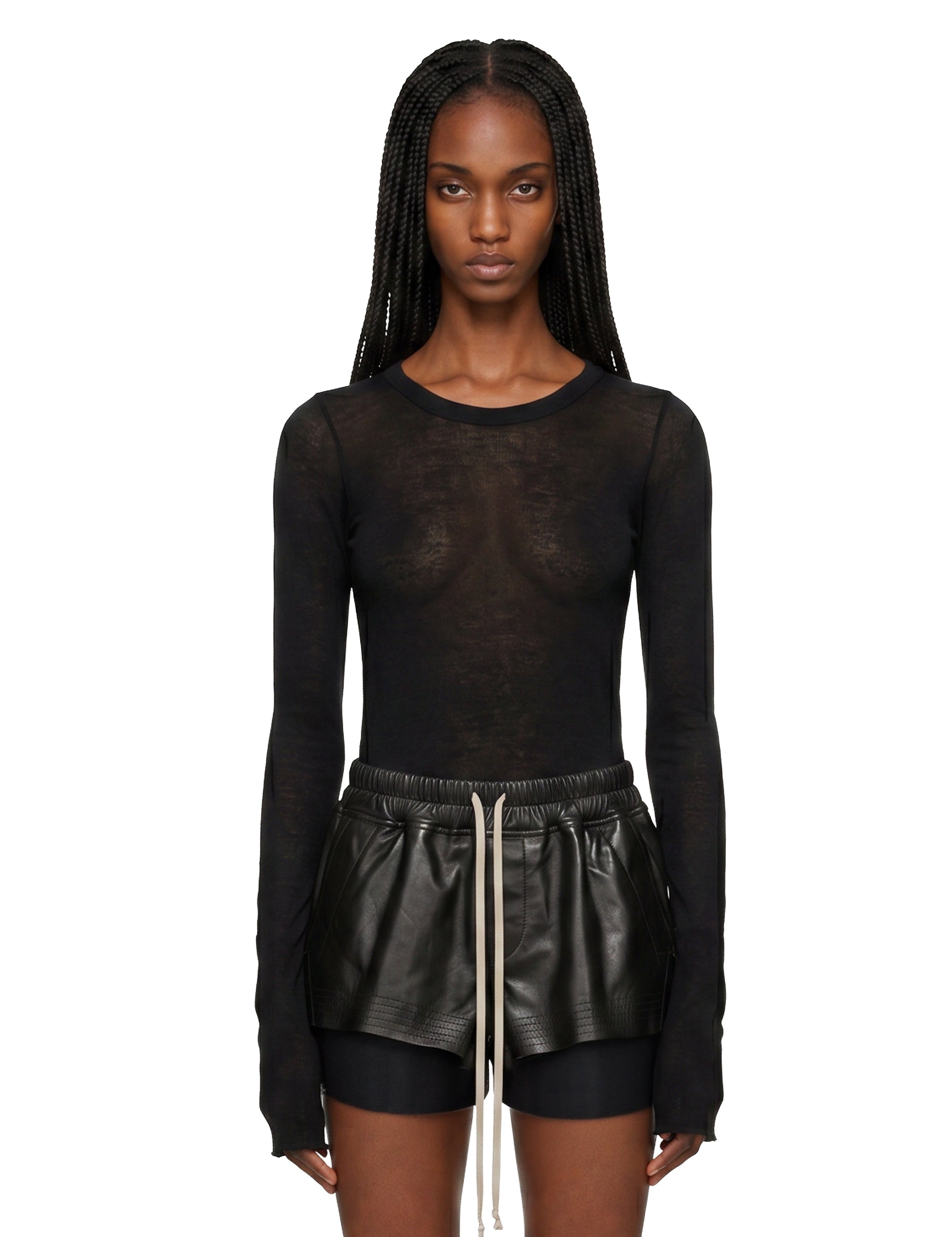 T-shirt a manica lunga in nero 