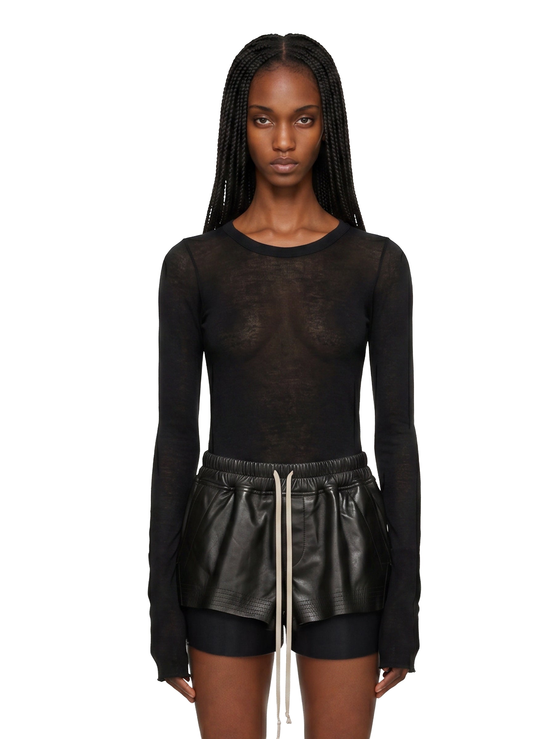T-shirt a manica lunga in nero 