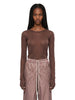 T-shirt a manica lunga in marrone
