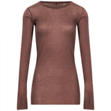 T-shirt a manica lunga in marrone 