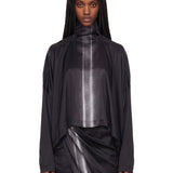 Top a collo alto con stampa jumbo in nero 
