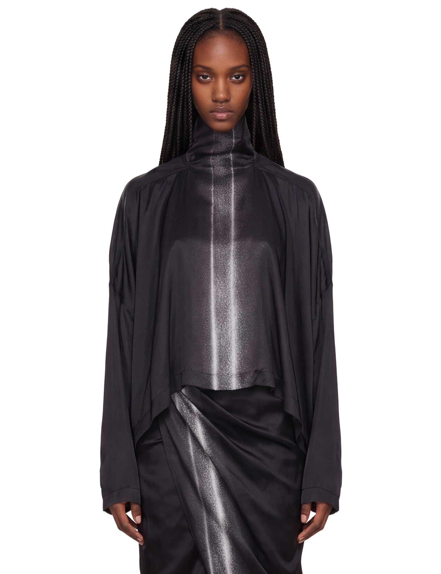 Top a collo alto con stampa jumbo in nero 