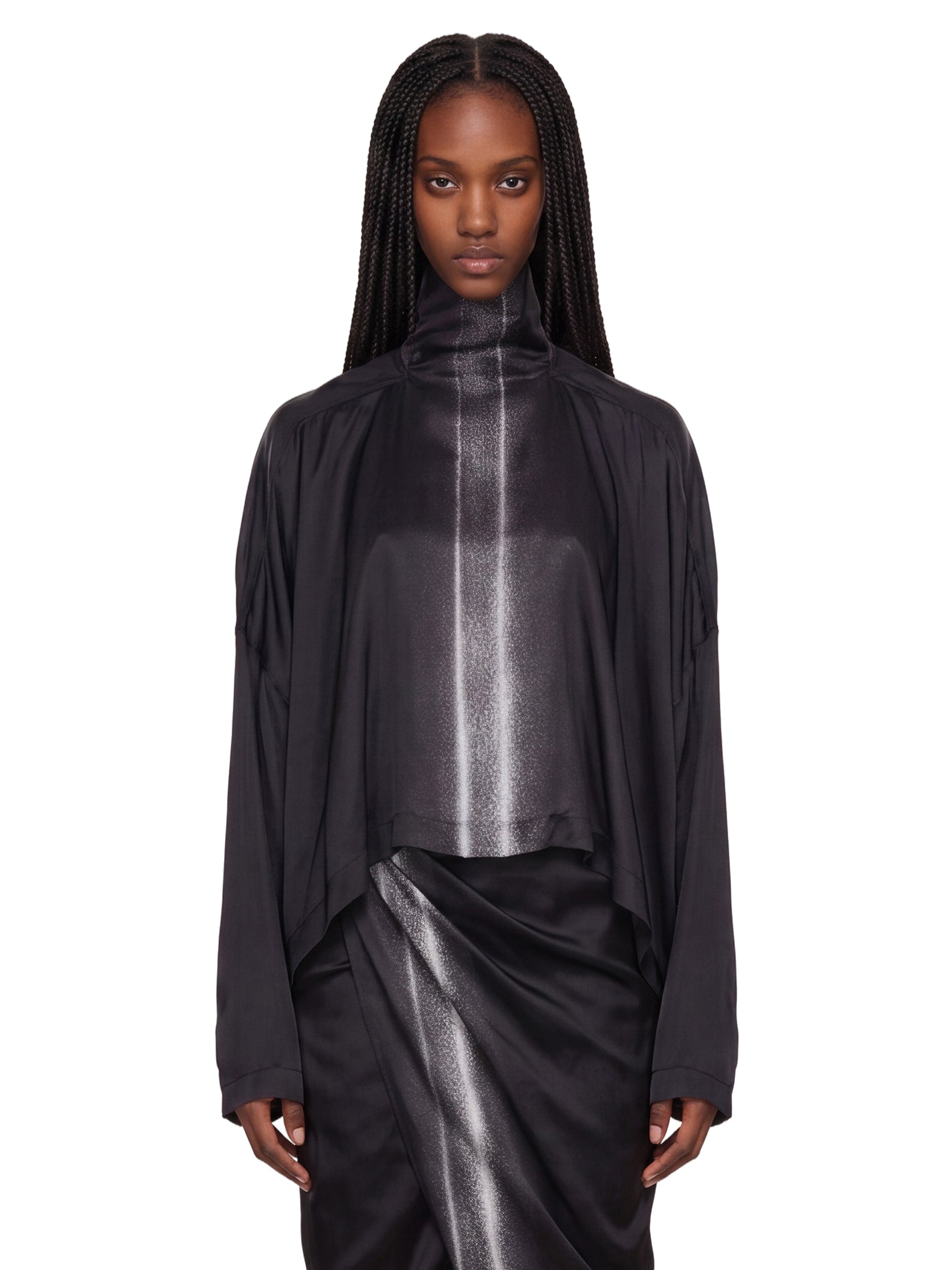 Top a collo alto con stampa jumbo in nero 