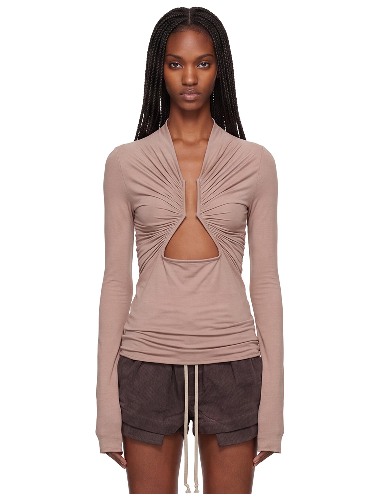 Top con cut-out prong in rosa 