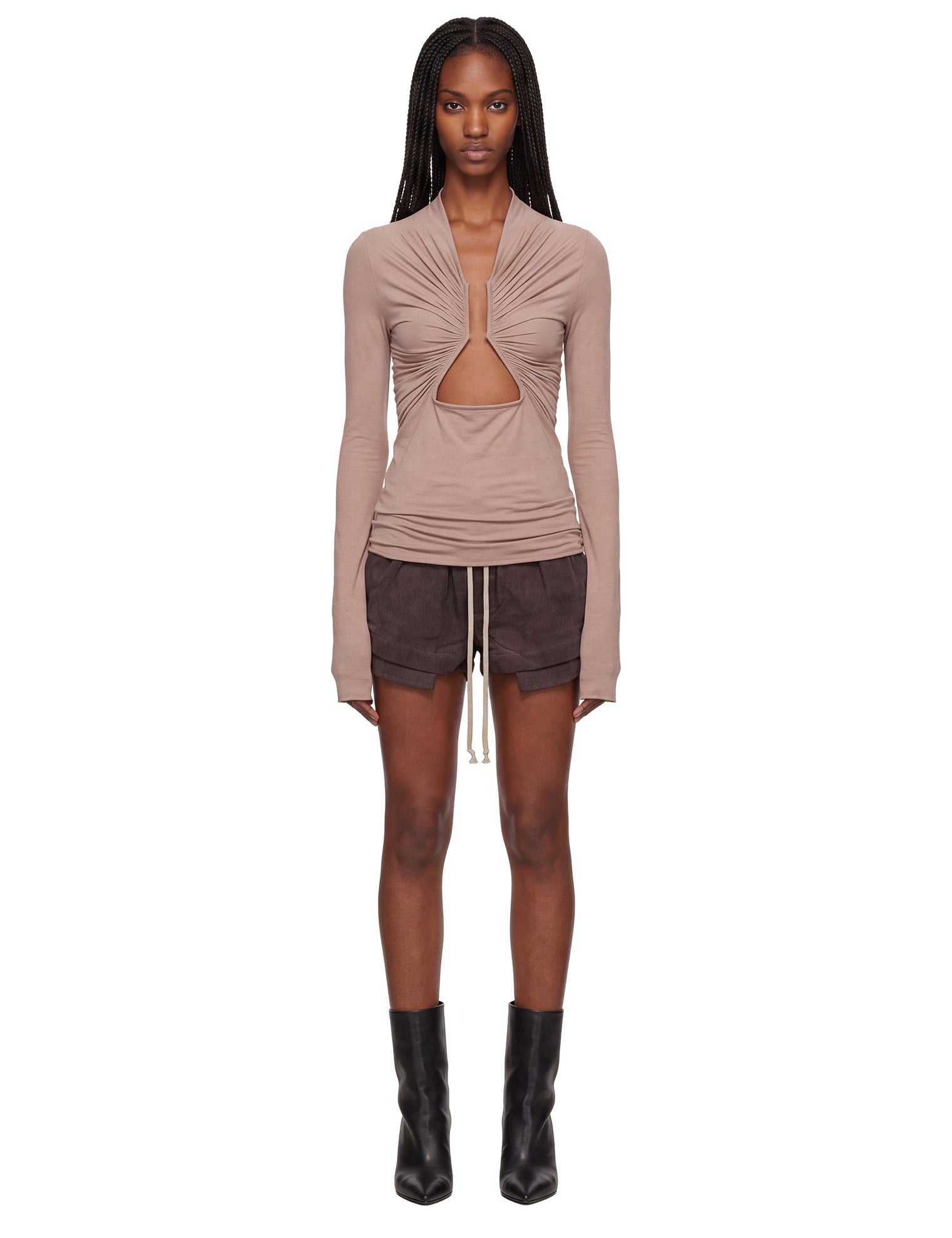 Top con cut-out prong in rosa 