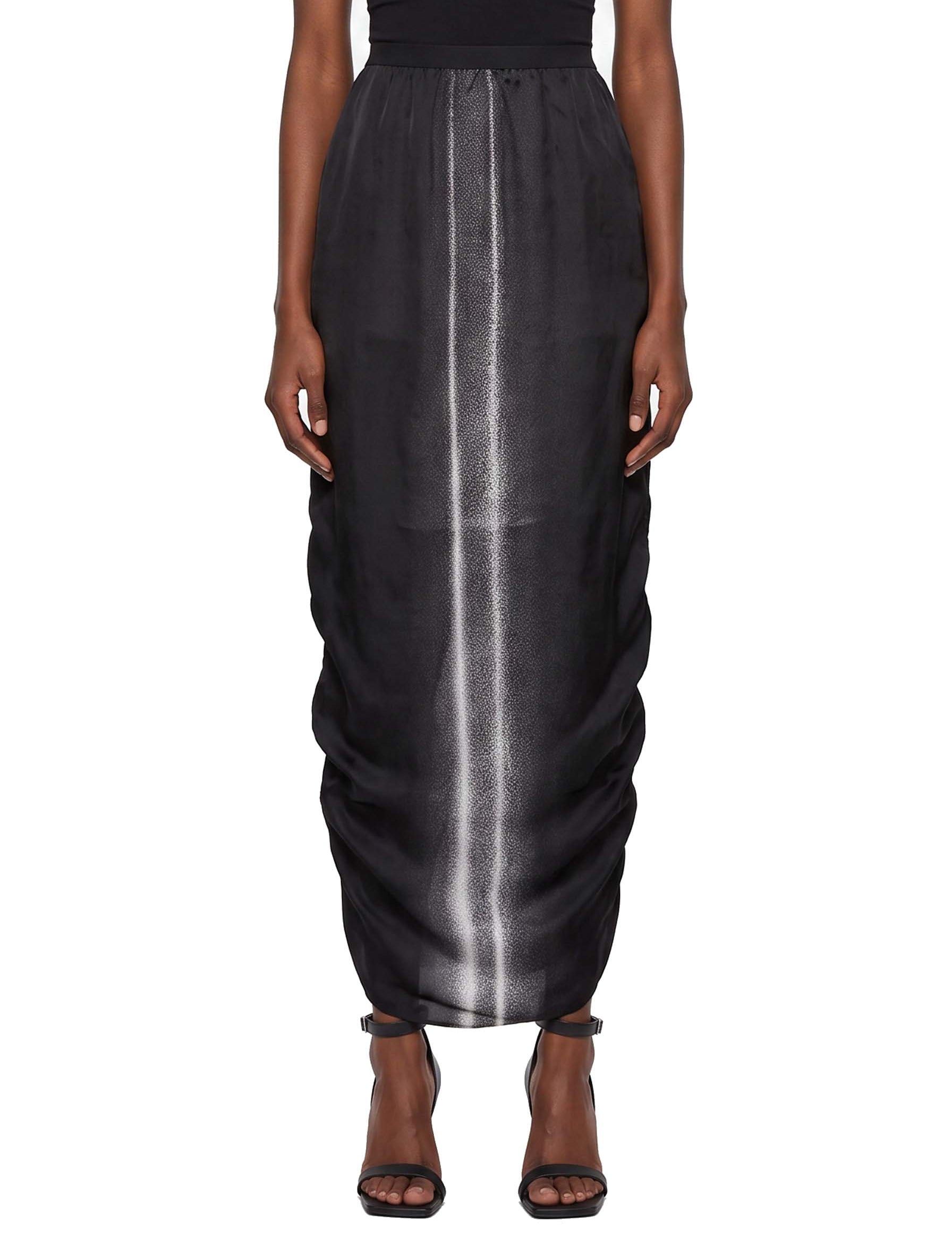 Gonna lunga Soft Pillar con stampa in nero 