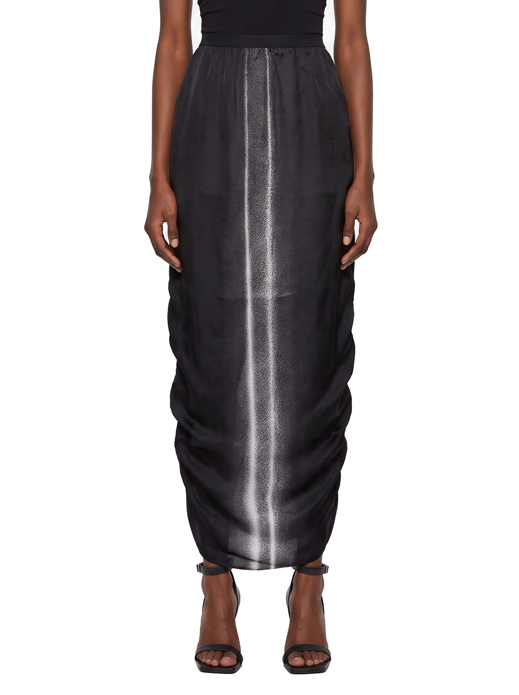 Gonna lunga Soft Pillar con stampa in nero 