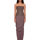 Gonna maxi Soft Pillar in bordeaux 
