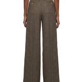 Pantaloni sartoriali a gamba ampia in marrone 